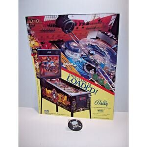 Black Rose Pinball Machine FLYER And Plastic Promo Skull Original UNUSED 1992